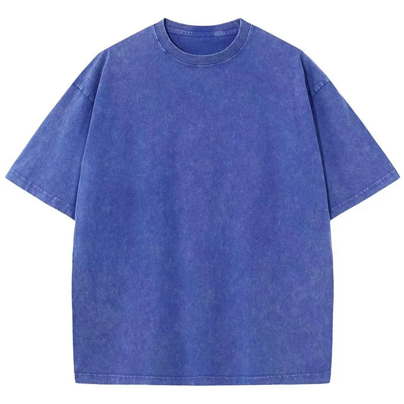 Damski Top T-shirt z Okrągłym Dekoltem Krótkim Rękawem i Efektem Sprania