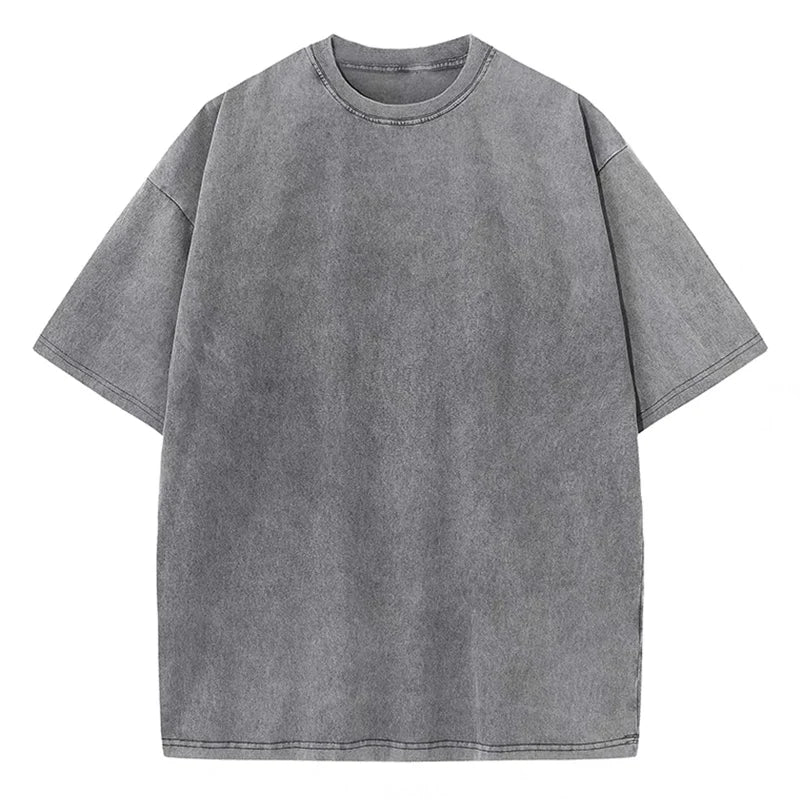 Damski Top T-shirt z Okrągłym Dekoltem Krótkim Rękawem i Efektem Sprania